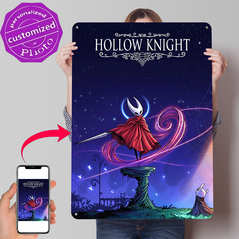 Retro Knight Gaming - Plakat z blachy Hollow Knight, personalizowana