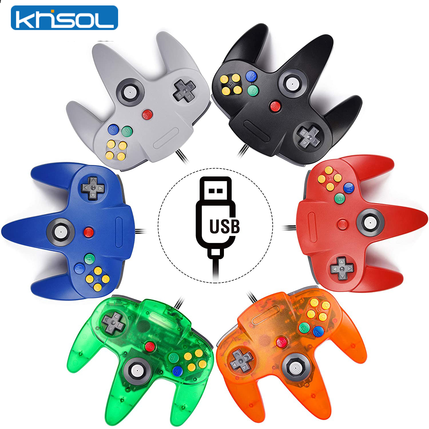 Retro Gaming Usb - Kontroler N64 Klasyczny przewodowy zdalny gamepad