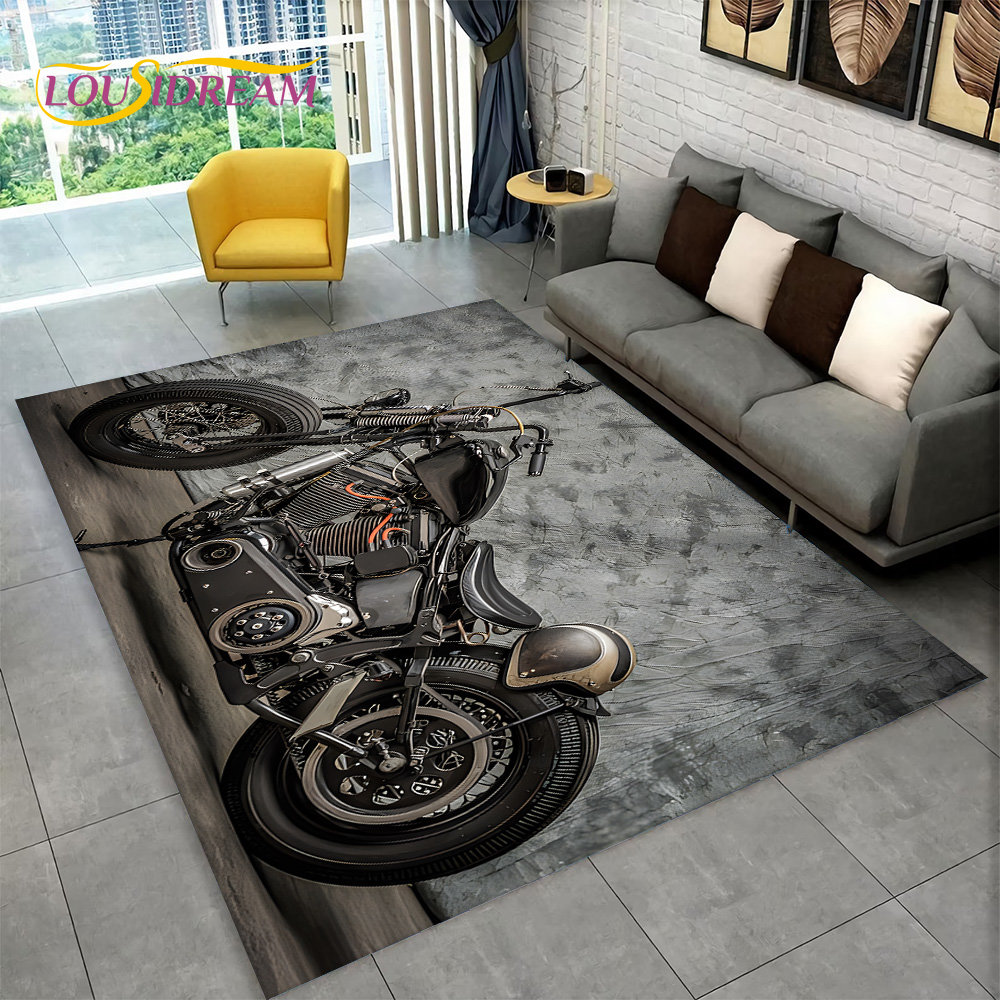 3D Retro Vintage motocykl dywa – Retro Gaming Rug recenzja i cena