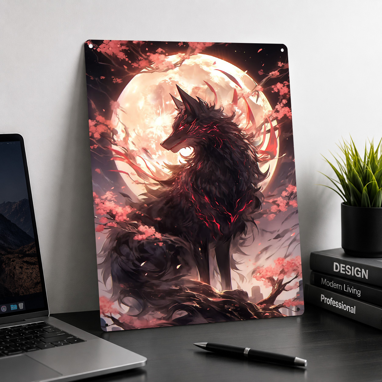 Czarny Sakura Kitsune Plakat z – Retro Gaming Desk recenzja i cena
