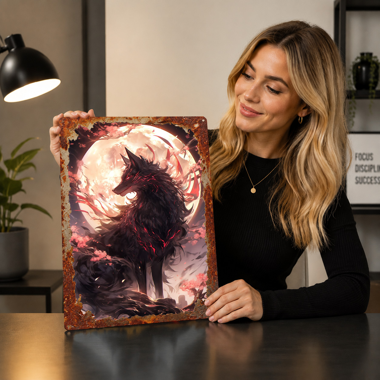 Czarny Sakura Kitsune Plakat z – Retro Gaming Desk recenzja i cena