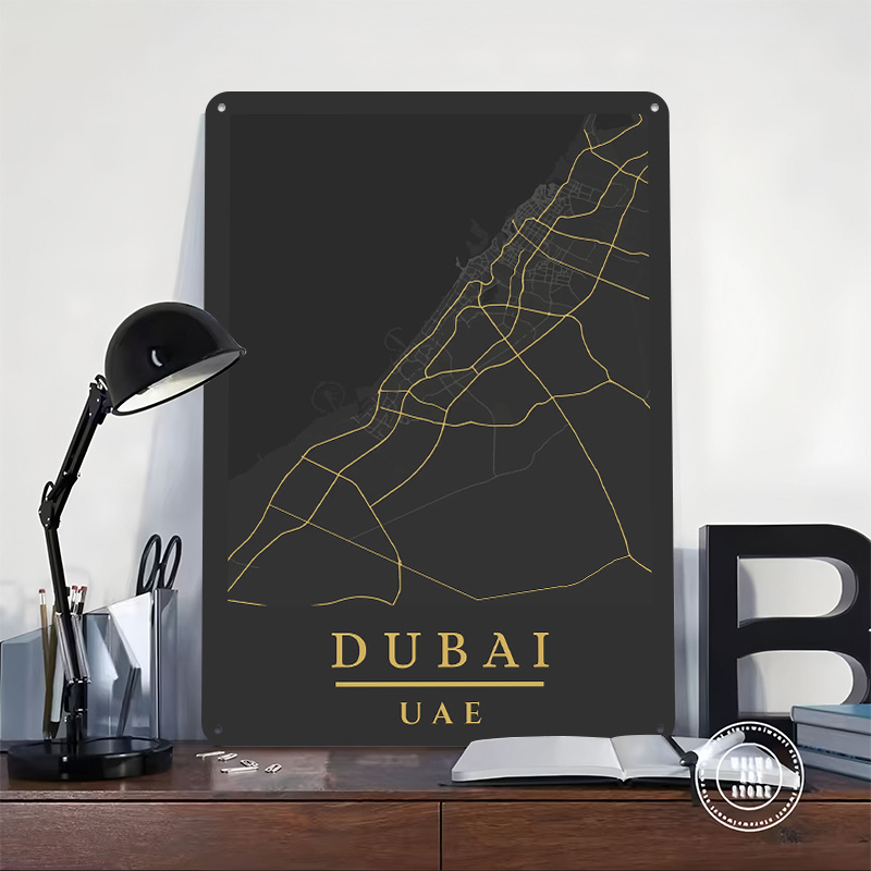 Mapa Dubaju ZEA, plakat z nadr – Retro Gaming Desk recenzja i cena