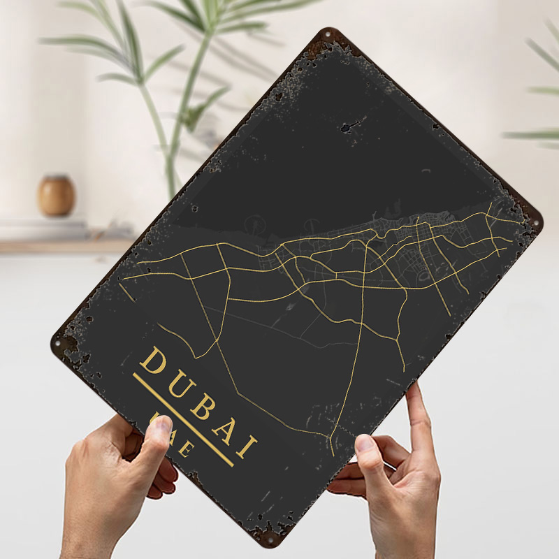 Mapa Dubaju ZEA, plakat z nadr – Retro Gaming Desk recenzja i cena