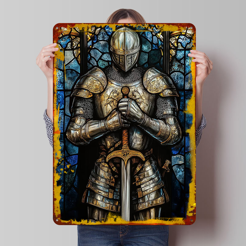 Plakat z metalu, rycerz w błys – Retro Knight Gaming recenzja i cena