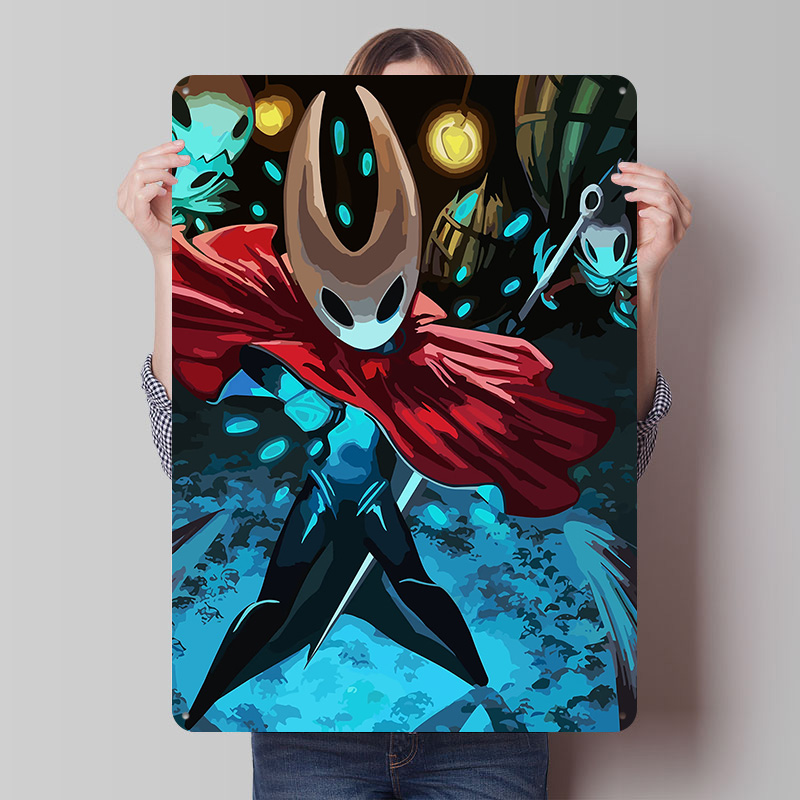 Plakat Metalowy Hollow Knight, – Retro Knight Gaming recenzja i cena