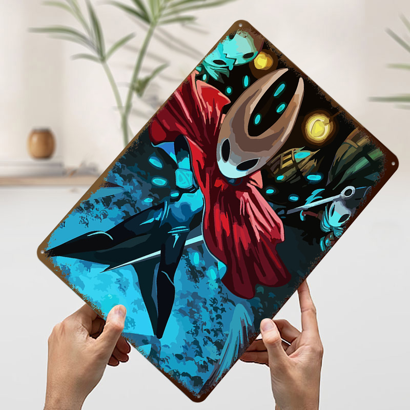 Plakat Metalowy Hollow Knight, – Retro Knight Gaming recenzja i cena
